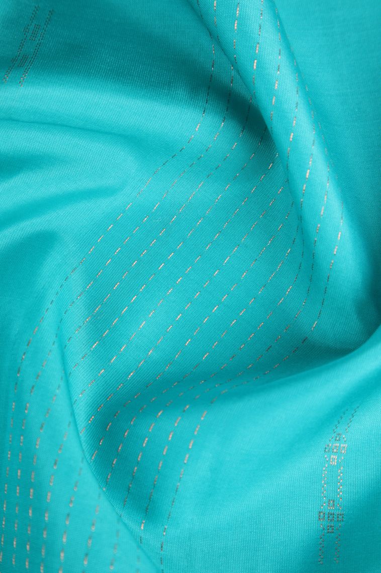 Arctic Blue Soft Silk Saree Copper Zari with Buttis (small Dots Or Motifs) view 4