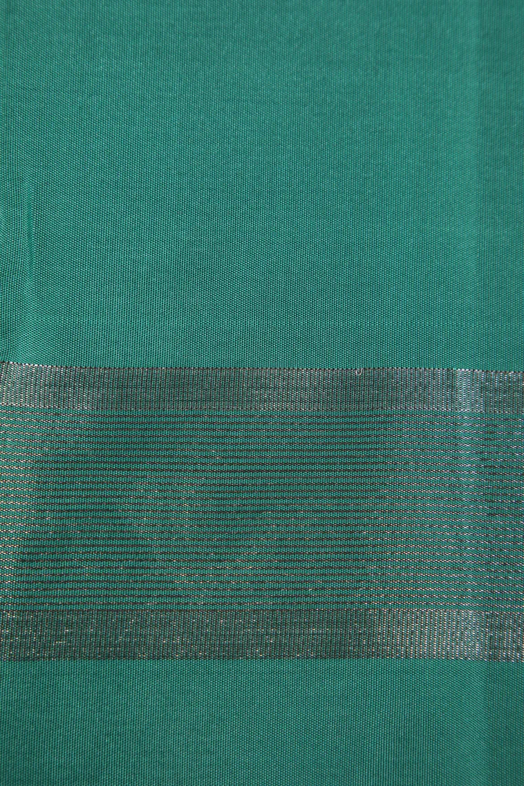 Gray Black Arani Silk Sarees with Silver Zari Small Checks Pattern view 3