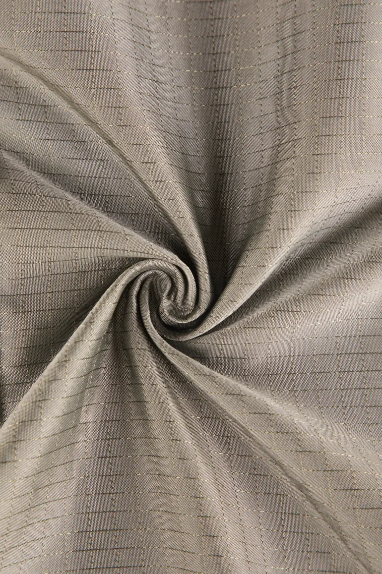 Gray Black Arani Silk Sarees with Silver Zari Small Checks Pattern view 4