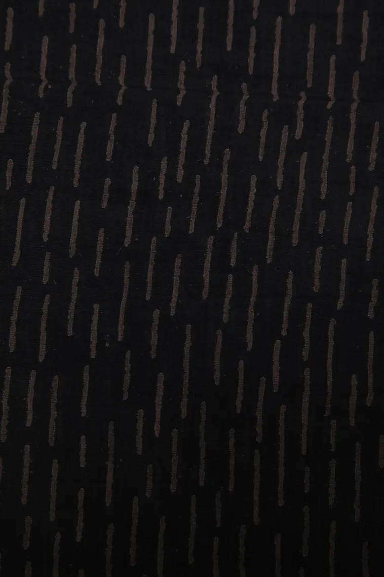 Asphalt Black Chanderi Cotton Sarees Without Zari With Geometric Shapes view 3