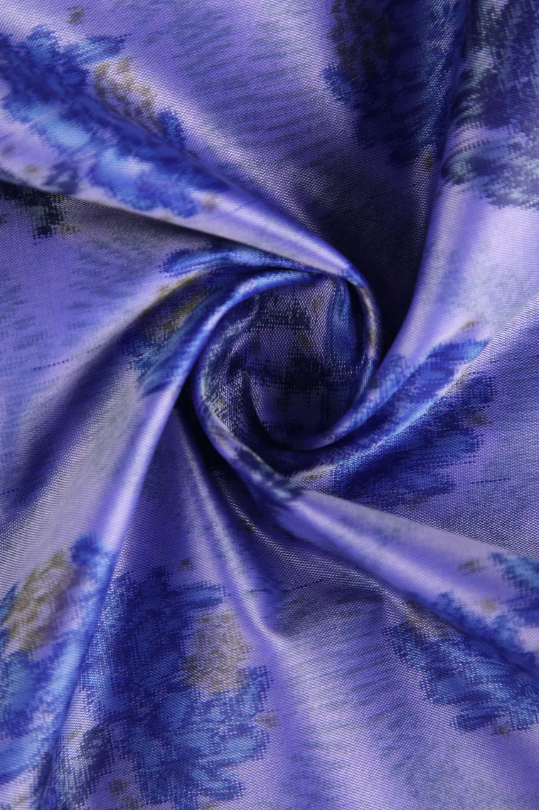 Daffane Blue Soft Silk Sarees Without Zari With Floral Patterns view 4