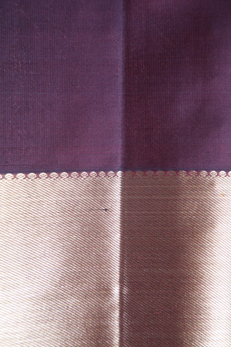 Berry Red Kanchipuram Silk Sarees with Gold Zari Pathik Motifs view 3