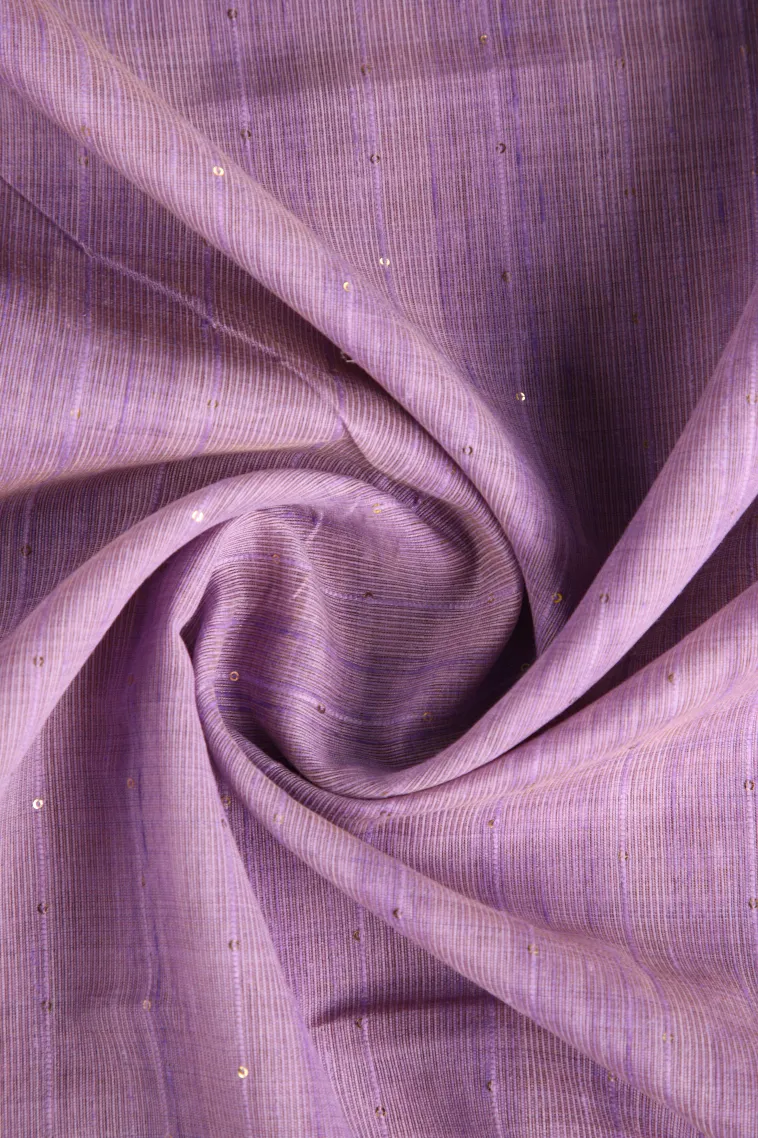 Lavender Purple Jute Sarees Without Zari With Stone Work view 4