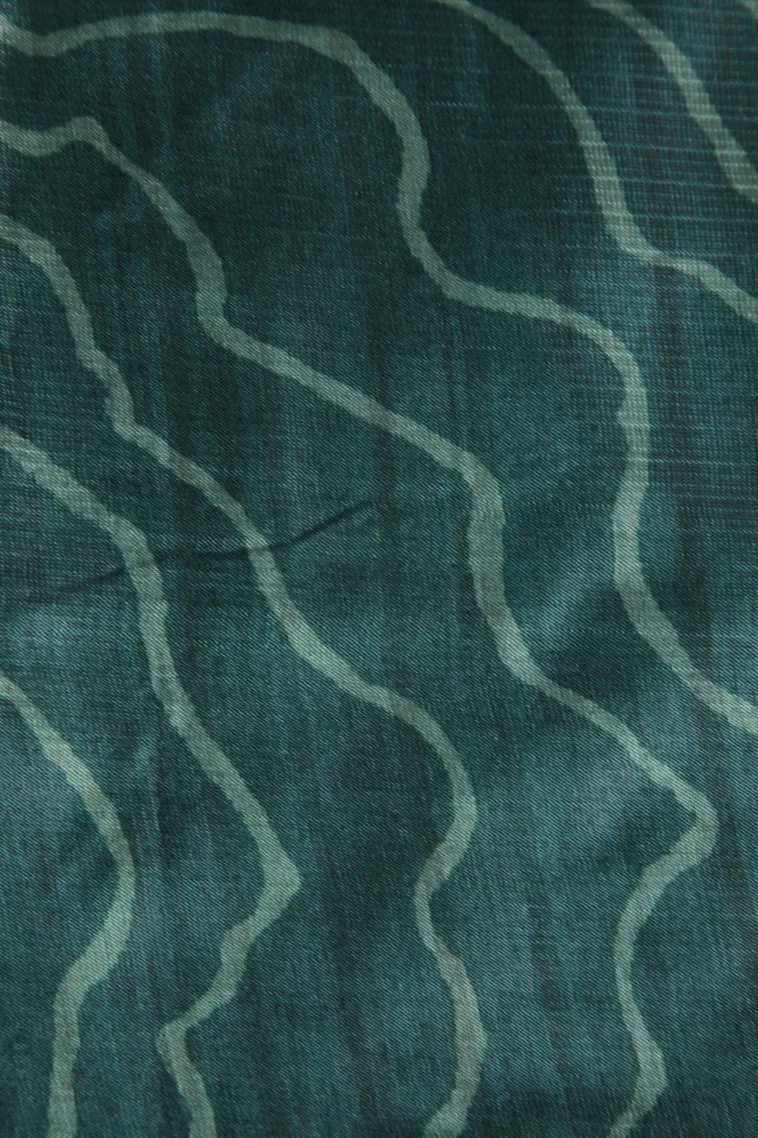 Pistachio Green Raw Silk Sarees Without Zari With Floral Patterns view 3