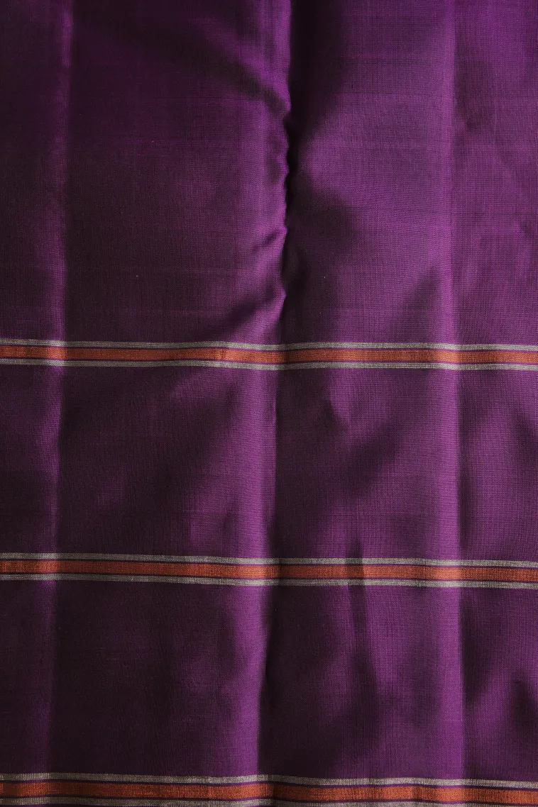 Rose Pink Soft Silk Saree with Silver Zari Checks view 3