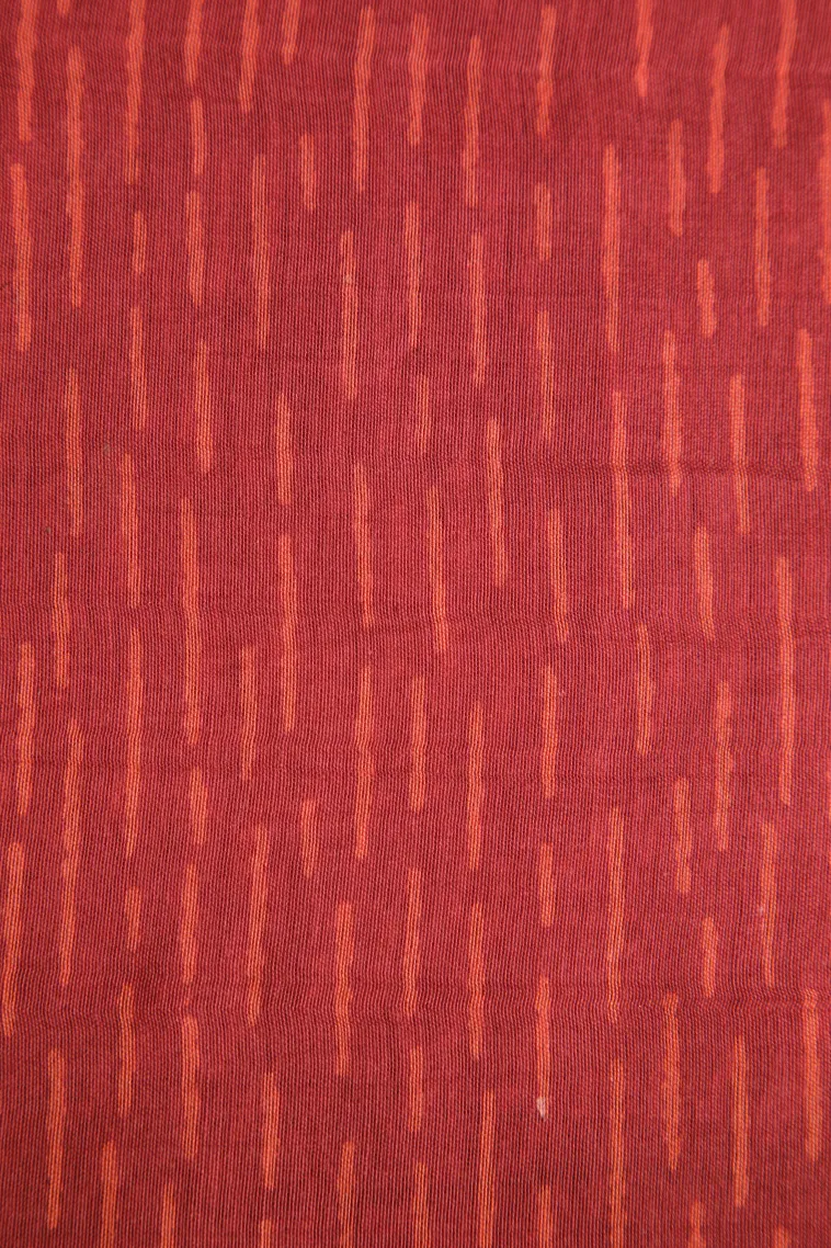 Candy Red Chanderi Cotton Sarees Without Zari With Geometric Shapes view 3