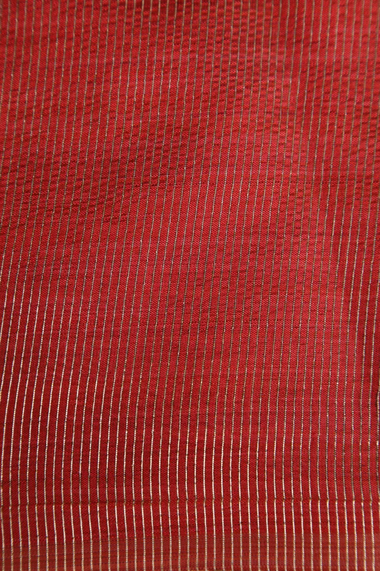 Rose Red Raw Silk Sarees with Antic Zari Puttas view 3