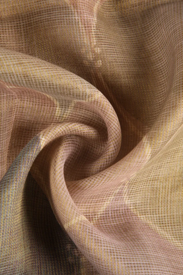 Linen White Linen Saree Without Zari With Geometric Shapes view 4