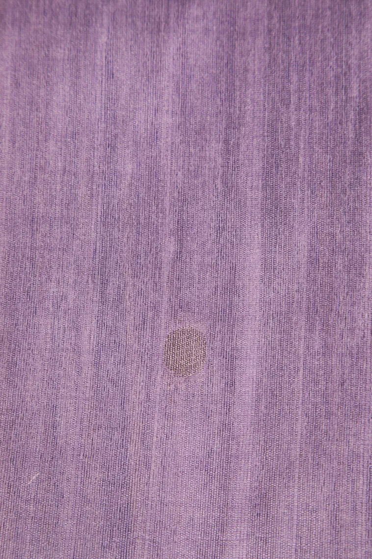 Periwinkle Purple Tussar Saree Without Zari With Stripes view 3
