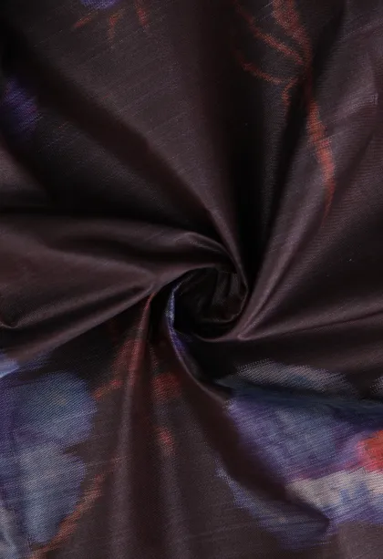 Chocolate Brown Soft Silk Sarees with Bronze Zari Flower Mottif