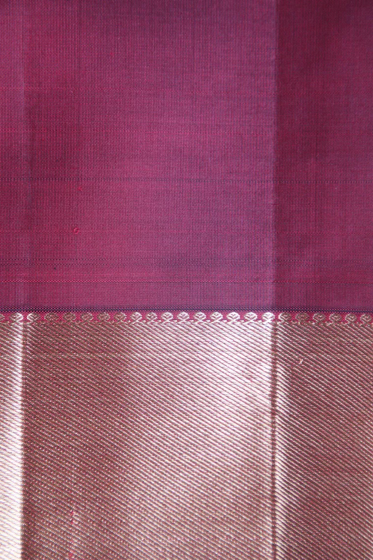 Cherry Red Kanchipuram Silk Sarees with Gold Zari Peacock And Animal view 3