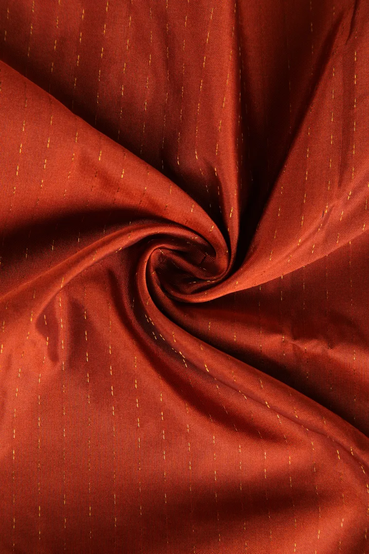 Fire Orange Arani Silk Sarees with Gold Zari Stripes view 4
