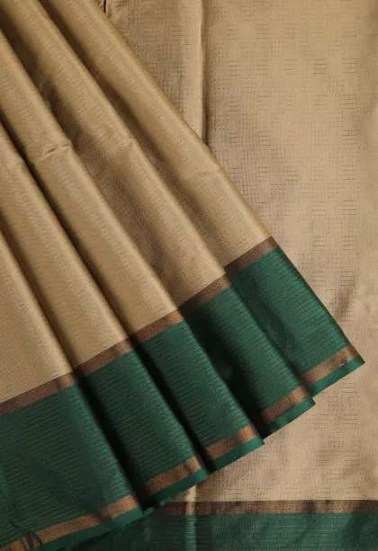 Sandollar Yellow Arani Silk Sarees with Gold Zari Horizontal Model