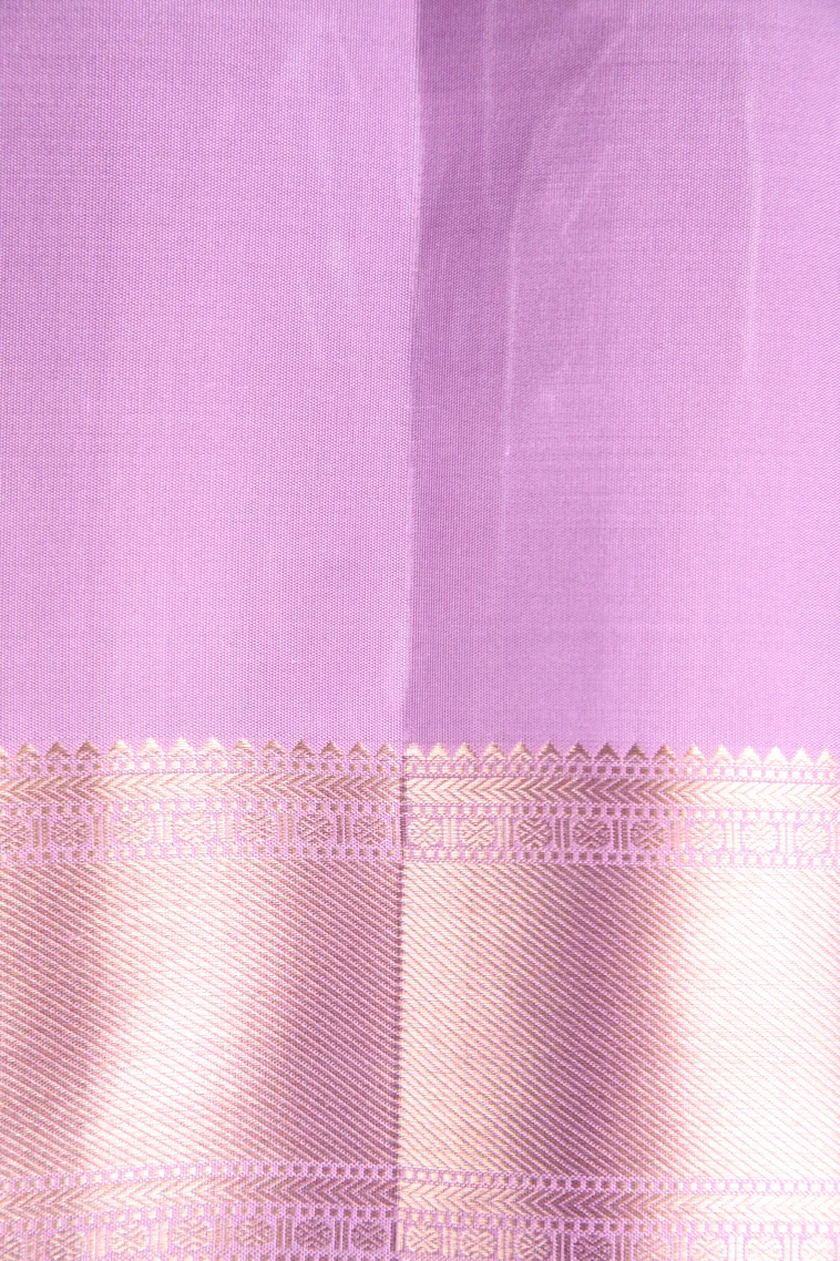 Lean Pink Kanchipuram Silk Sarees with Gold Zari Mango Puttas view 3