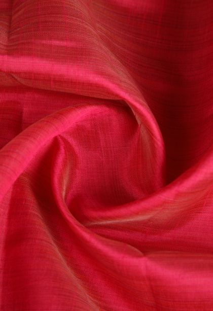 Strawberry Pink Raw Silk Sarees Gold Zari with Plain