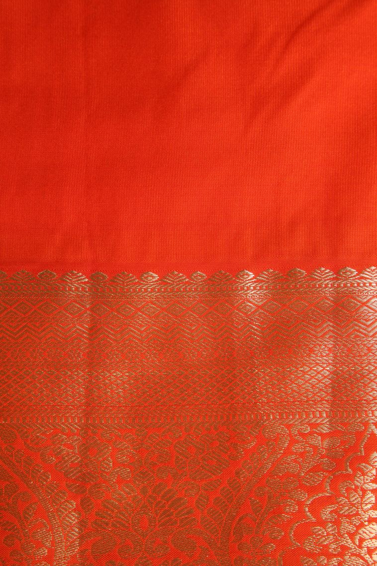 Punch Pink Apoorva Silk Sarees with Copper Zari Floral Patterns view 3