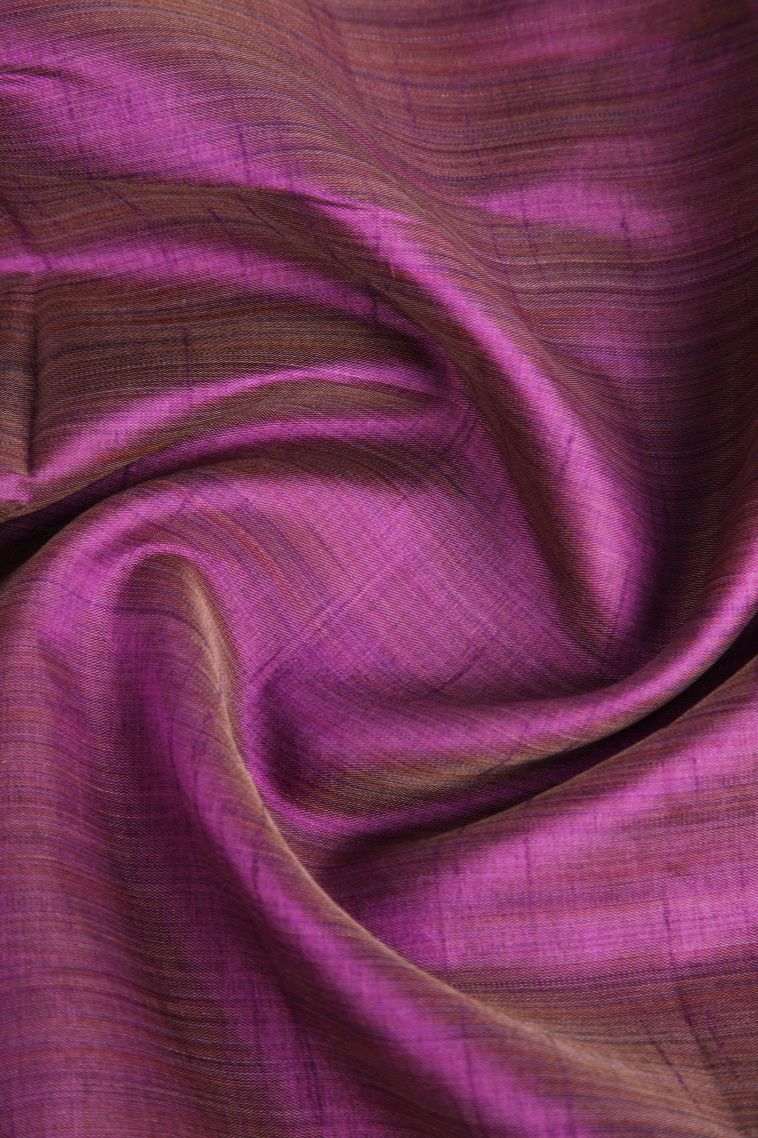 Mauve Purple Raw Silk Sarees Gold Zari with Plain view 4