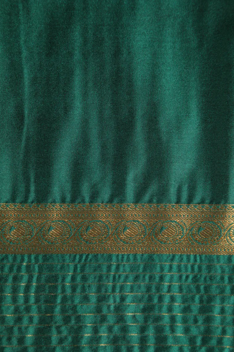 Lemon Yellow Apoorva Silk Sarees with Gold Zari Checks And Puttas view 3