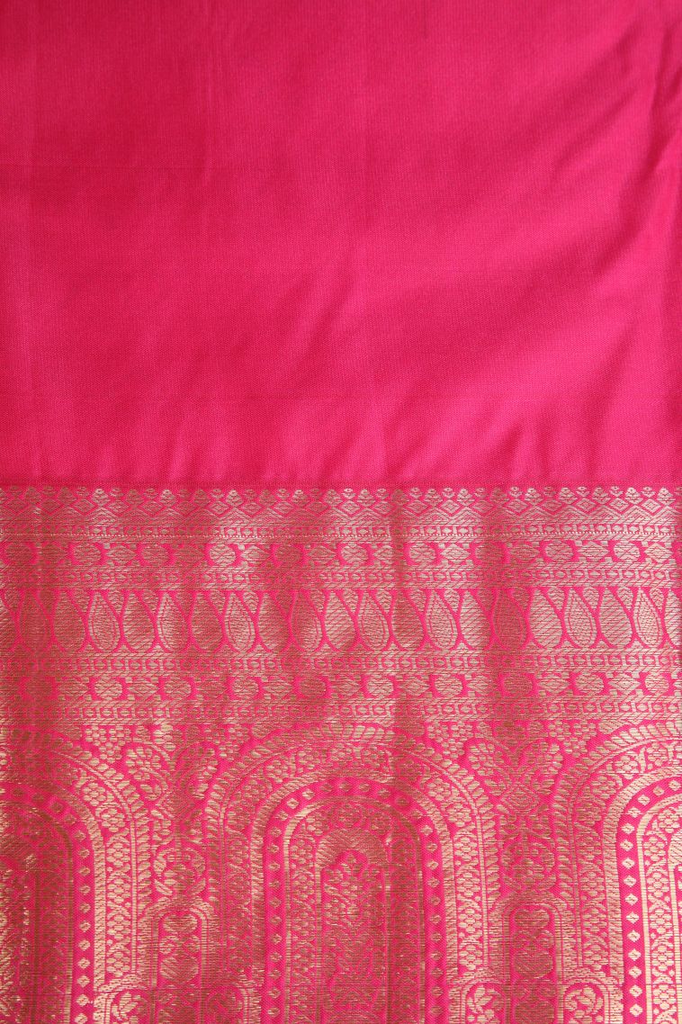 Mango Yello Apoorva Silk Sarees with Copper Zari Floral Patterns view 3