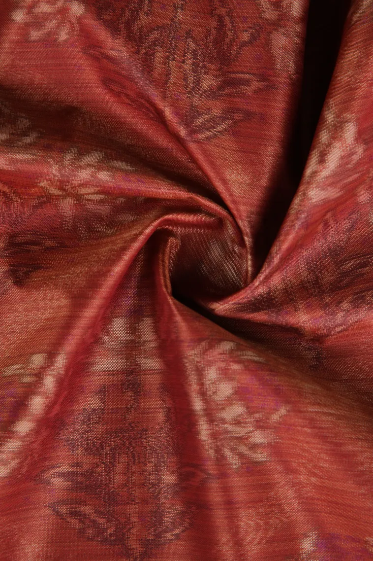Crimson Red Soft Silk Sarees Without Zari With Floral Patterns view 4