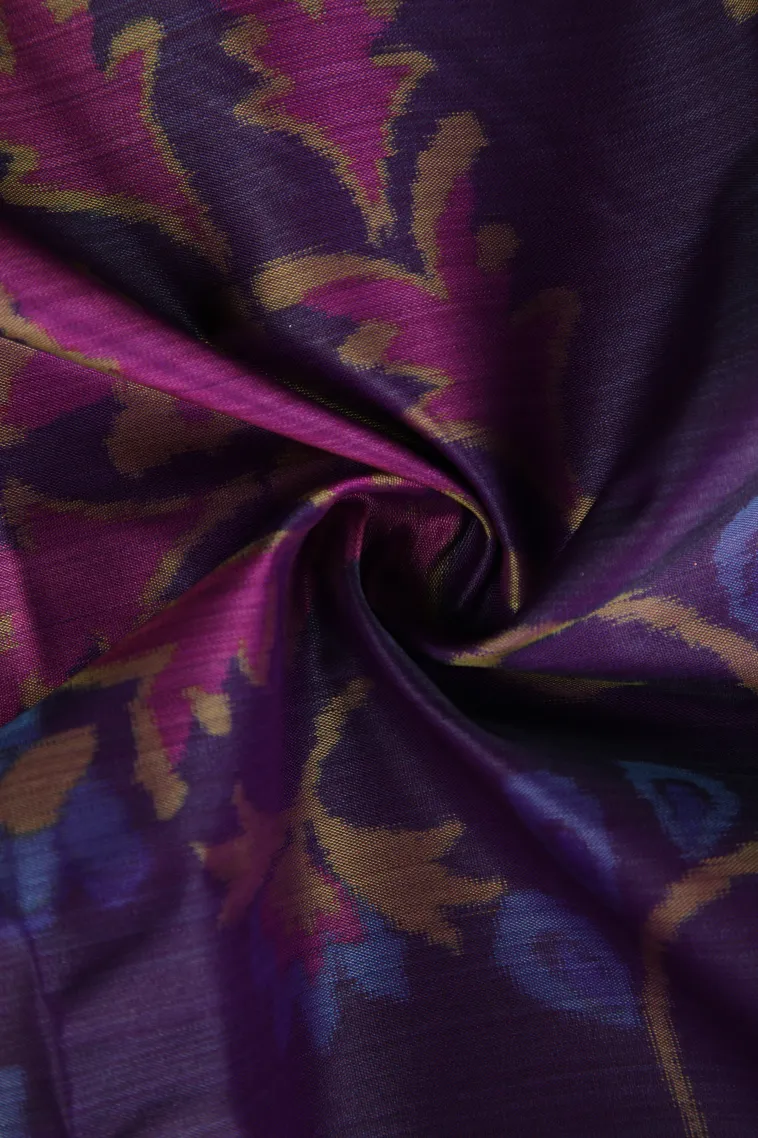 Viola Purple Soft Silk Sarees Without Zari With Floral Patterns view 4
