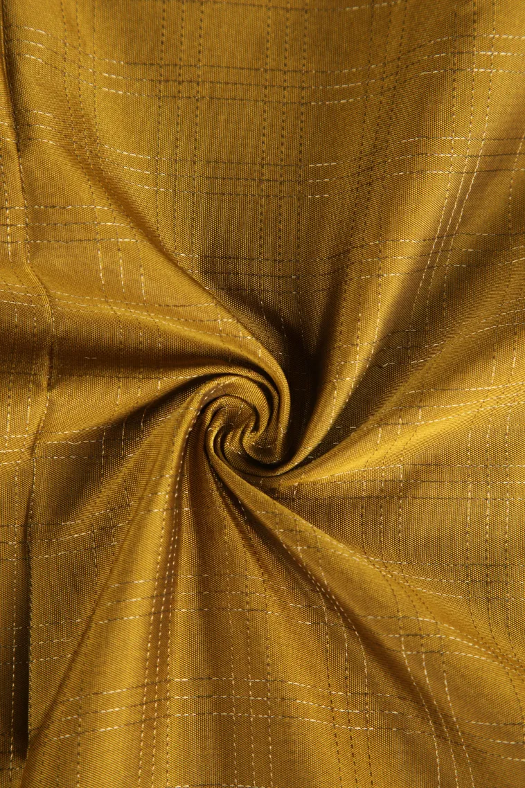 Gold Arani Silk Sarees with Gold Zari Checks view 4
