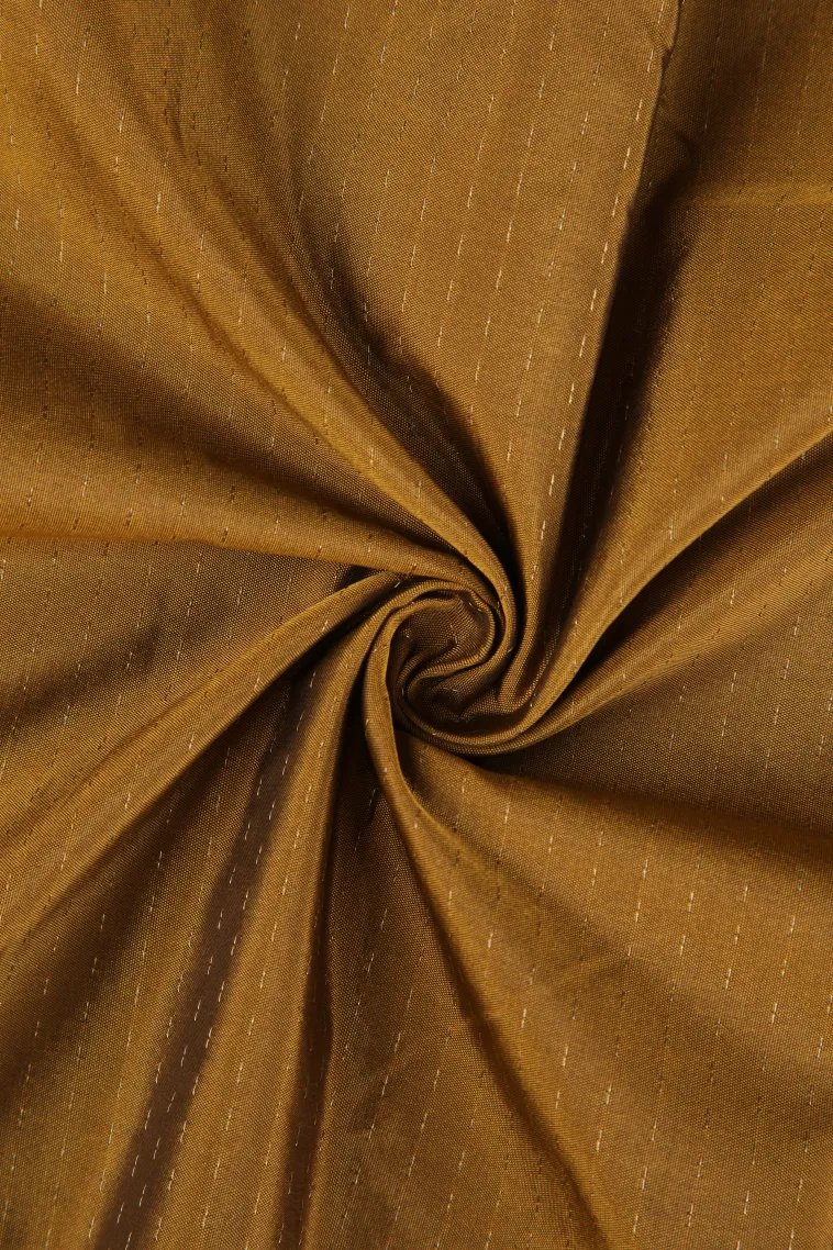 Peanut Brown Arani Silk Sarees with Gold Zari Stripes view 4