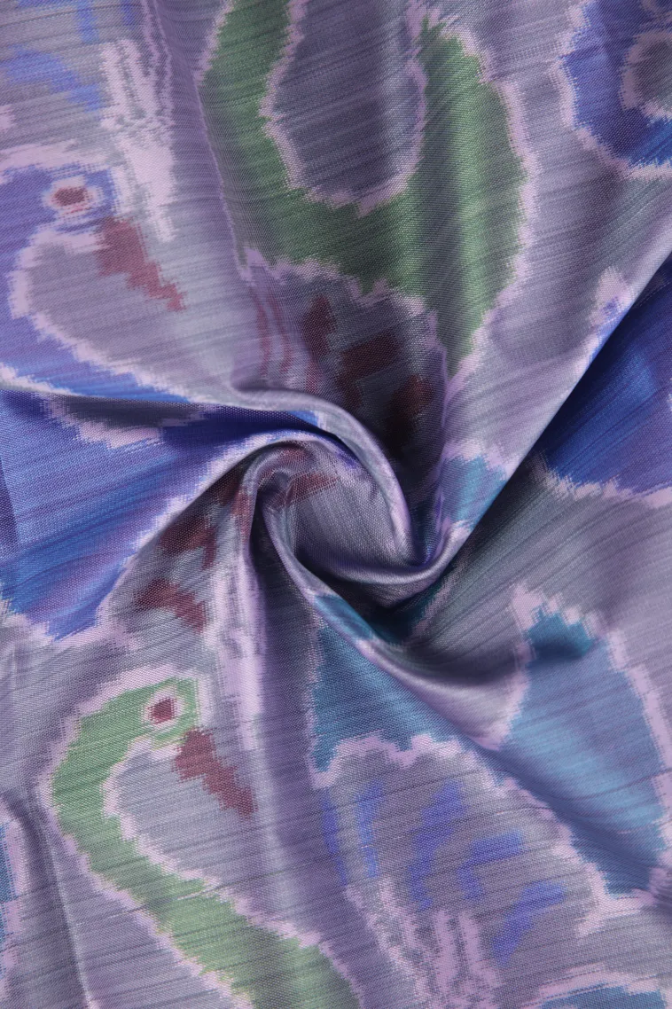 Lavender Purple Soft Silk Sarees with Bronze Zari Floral Patterns view 4