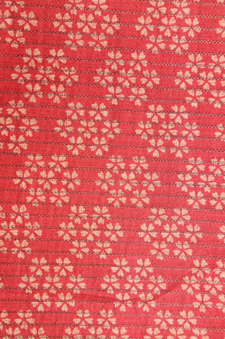 Candy Red Tussar Saree Without Zari With Birds Mottif view 3