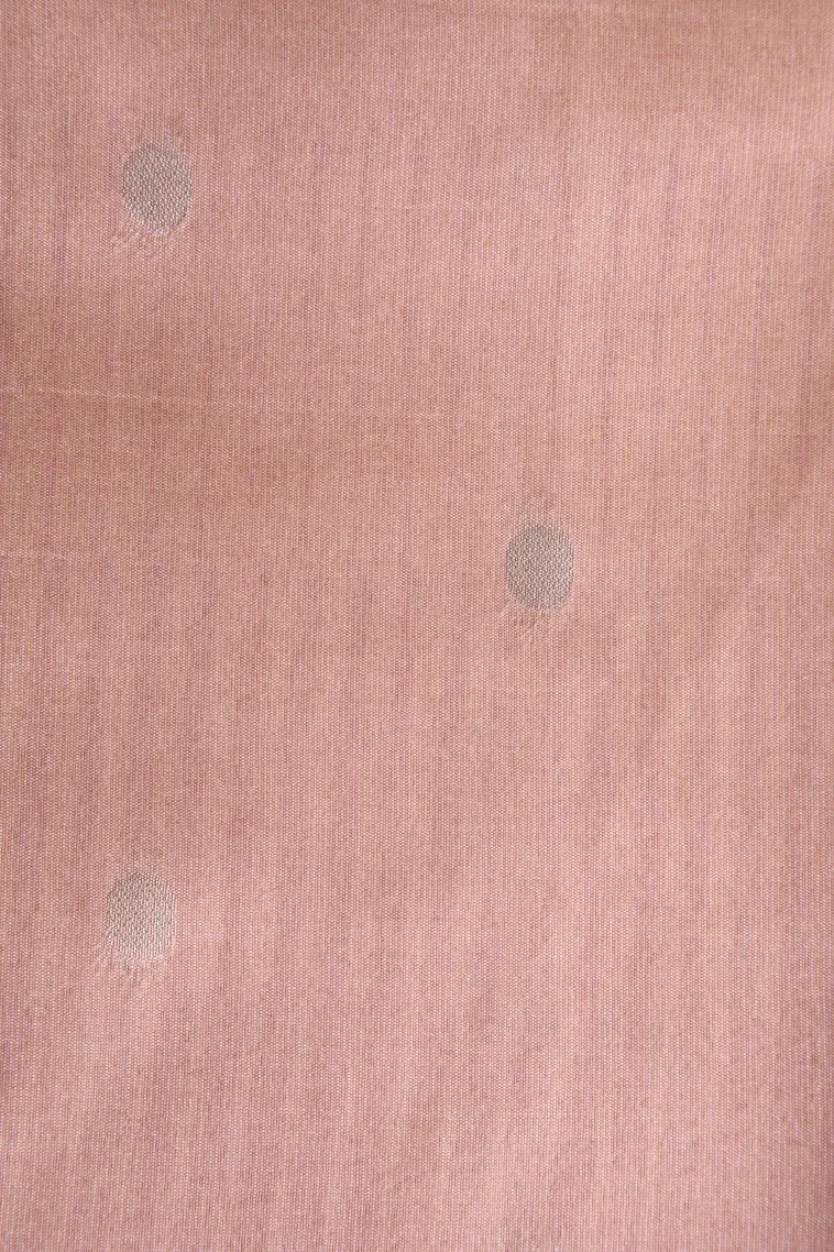 Lemonade Pink Jute Sarees with Silver Zari Geometric Shapes view 3