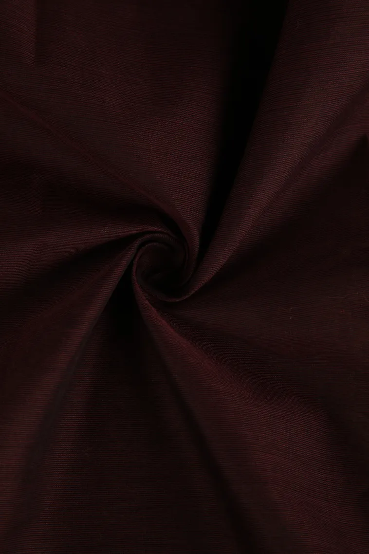Sangria Red Chettinad Cotton Sarees with Gold Zari Plain view 4