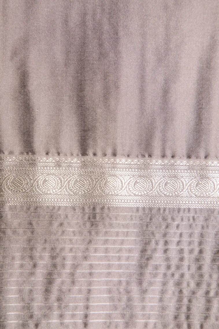 Mulberry Purple Apoorva Silk Sarees with Silver Zari Checks And Puttas view 3