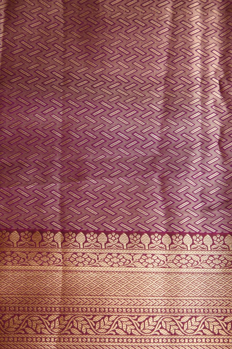 Pistachio Green Apoorva Silk Sarees with Copper Zari Floral Patterns view 3