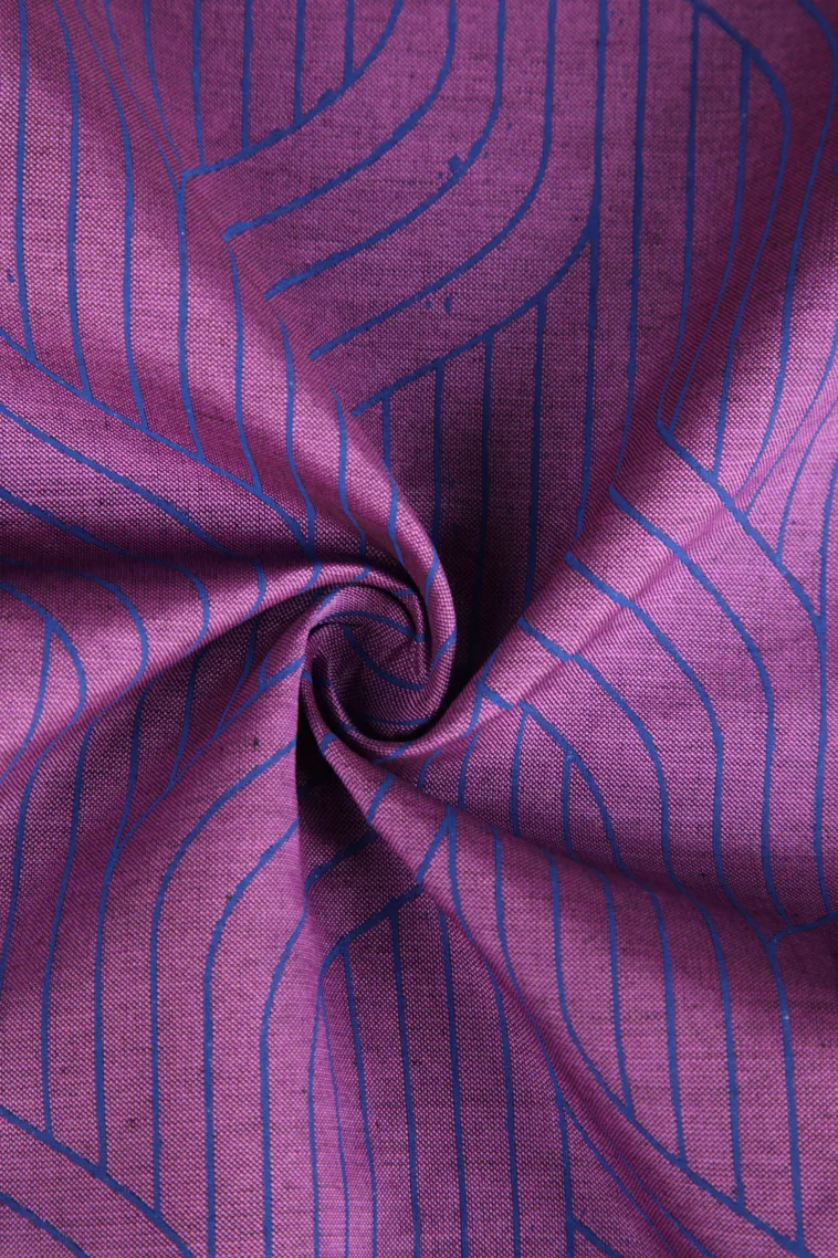 Amethyst Purple Poly Cotton Sarees Without Zari With Floral Patterns view 4