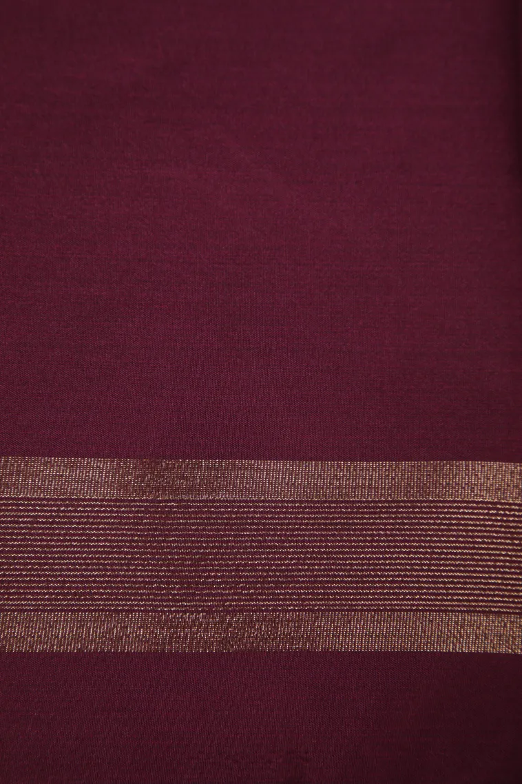Fire Orange Arani Silk Sarees with Gold Zari Horizontal Model view 3