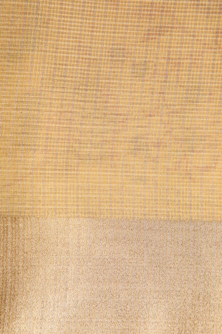 Cream White Raw Silk Sarees Without Zari With Floral Patterns view 3