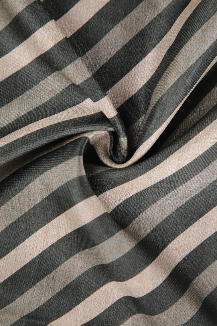 Gray Black Semi Raw Silk Printed Without Zari With Cross Straipes view 4