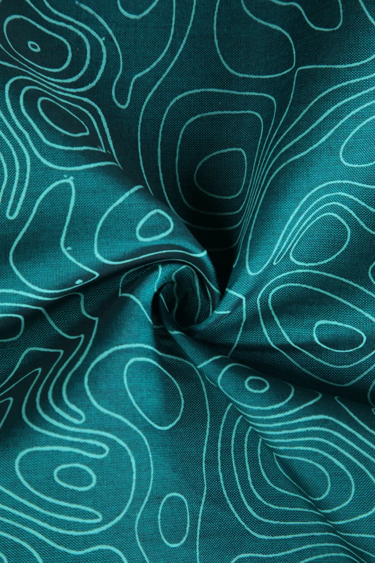 Ocean Blue Poly Cotton Sarees Without Zari With Floral Patterns view 4