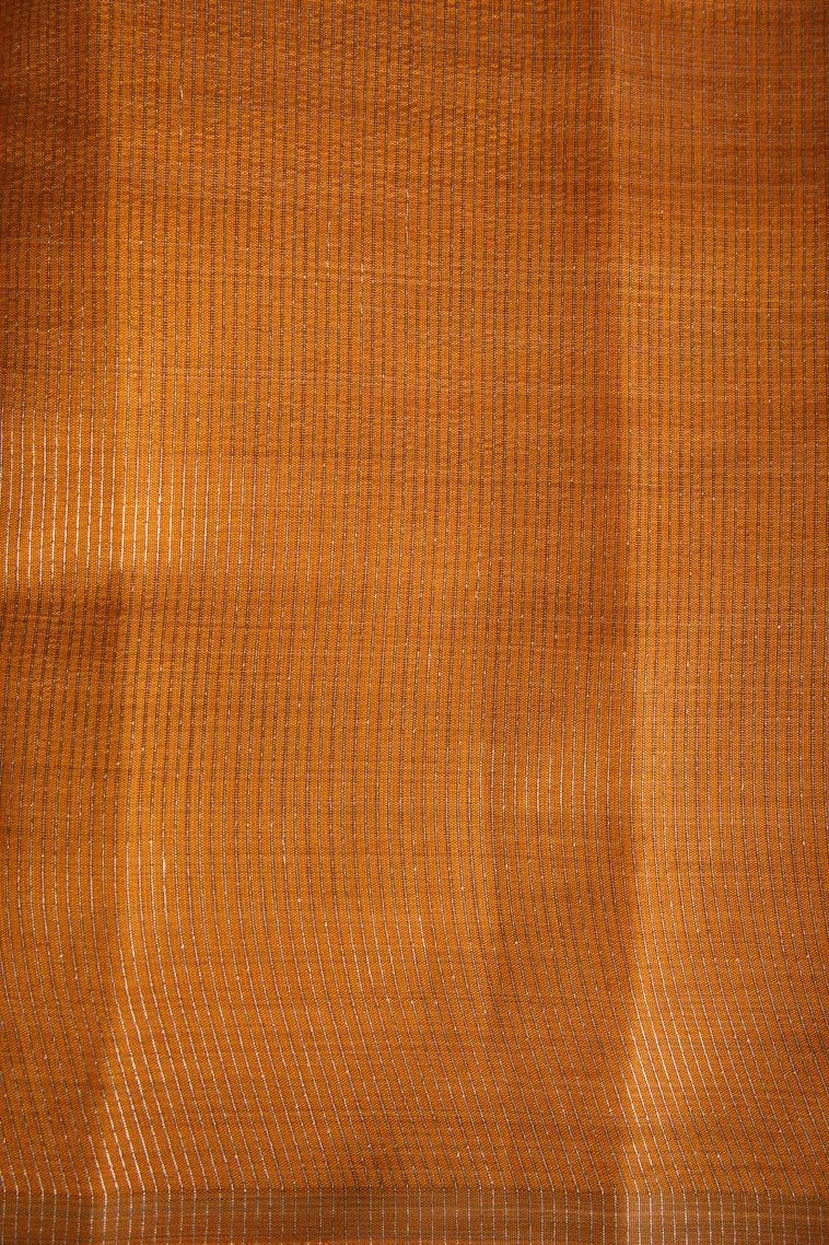 Lemon Yellow Raw Silk Sarees with Antic Zari Puttas view 3