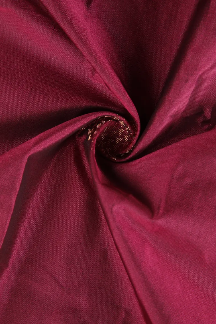 Magenta Pink Arani Silk Sarees with Gold Zari Puttas view 4