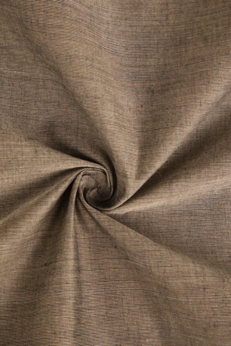 Gray Black Chettinad Cotton Sarees with Gold Zari Plain view 4
