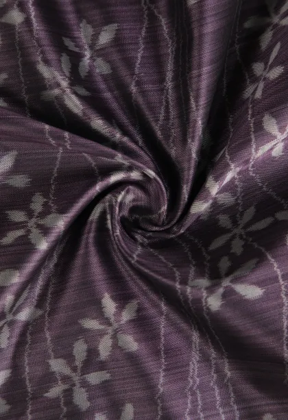 Grape Purple Soft Silk Sarees with Bronze Zari Floral Patterns