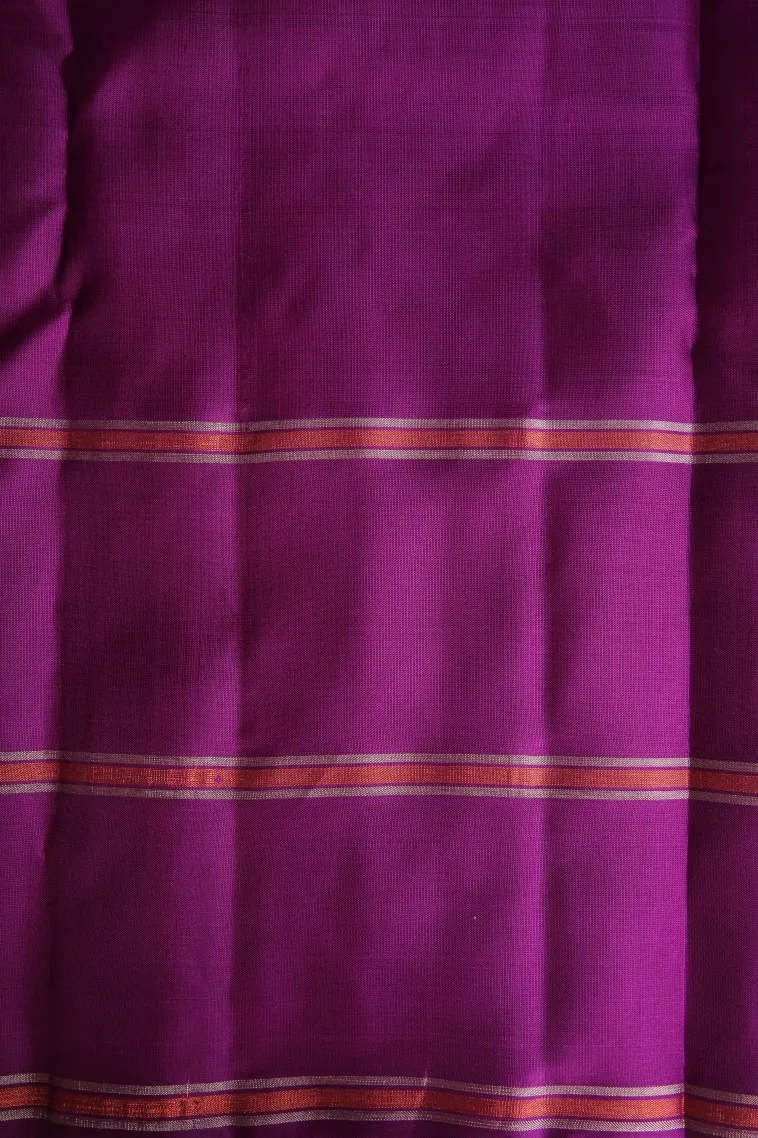 Lavender Purple Soft Silk Saree with Silver Zari Checks And Puttas view 3