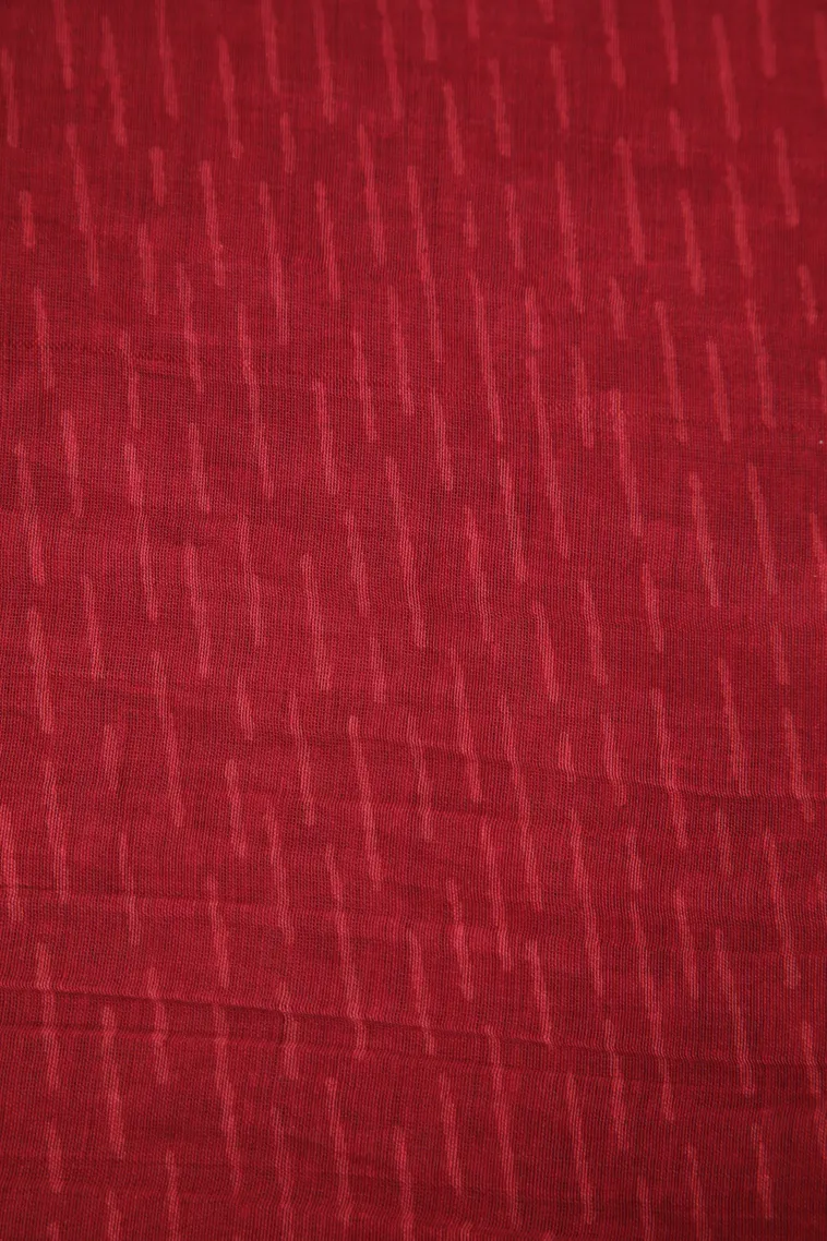Candy Red Chanderi Cotton Sarees Without Zari With Geometric Shapes view 3