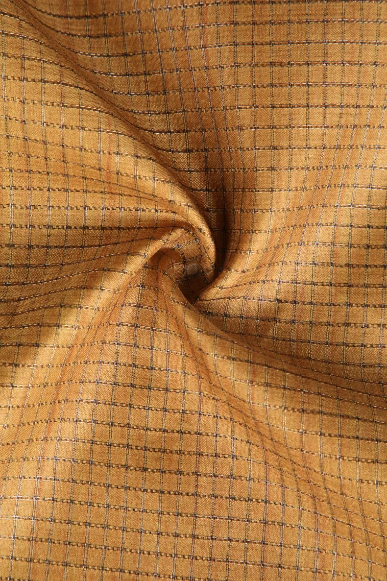 Gold Tussar Saree Without Zari With Birds Mottif view 4