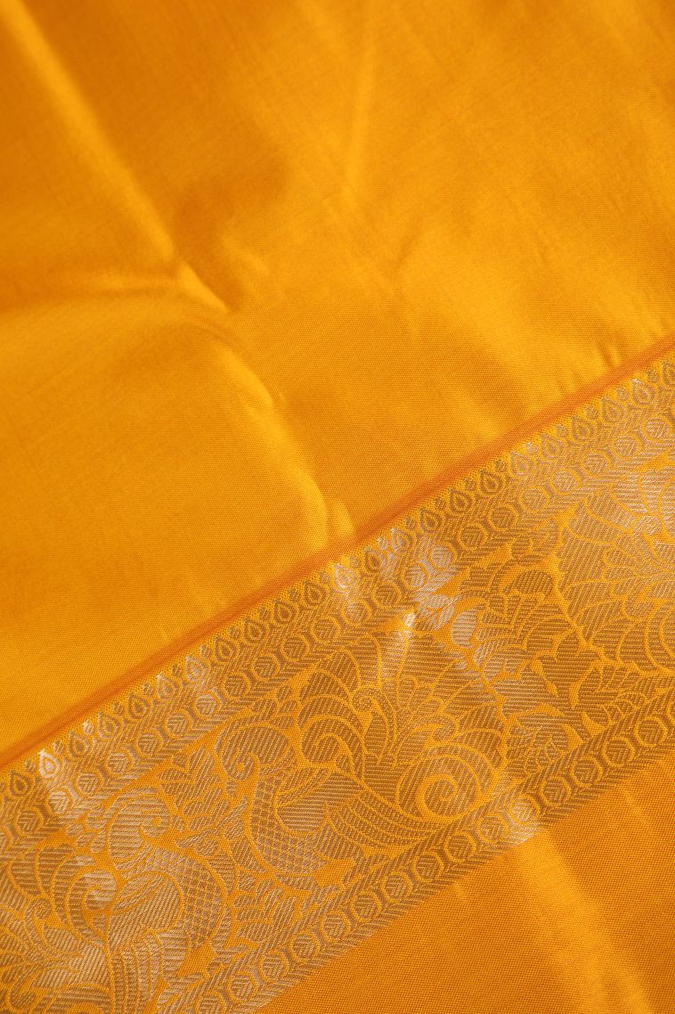 Berry Blue Apoorva Silk Sarees with Copper Zari Floral Patterns view 3