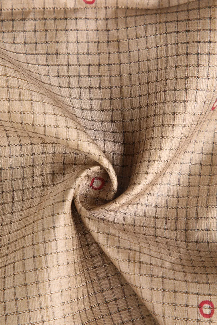 Linen White Tussar Saree Without Zari With Peacock Motifs view 4