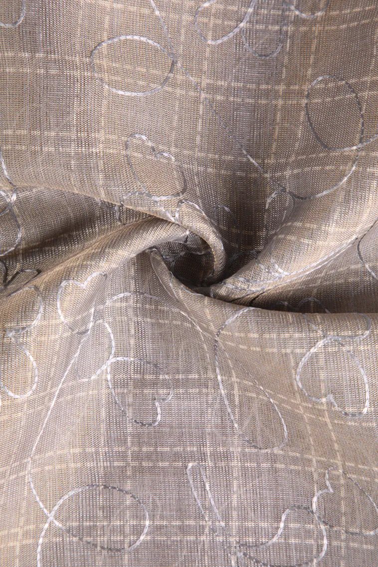 Slate Blue Linen Saree Without Zari With Embroidary view 4