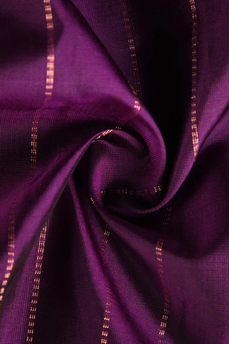 Viola Purple Soft Silk Saree with Copper Zari Straipes And Puttas view 4