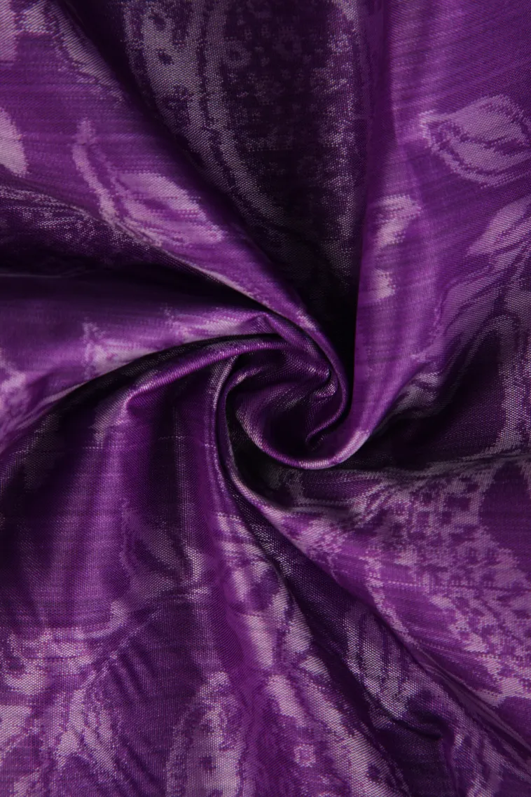 Mauve Purple Soft Silk Sarees with Bronze Zari Floral Patterns view 4